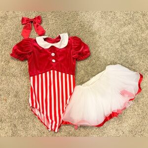 Girls Candy Cane Striped Tutu Dance Dress Costume Size 6Y